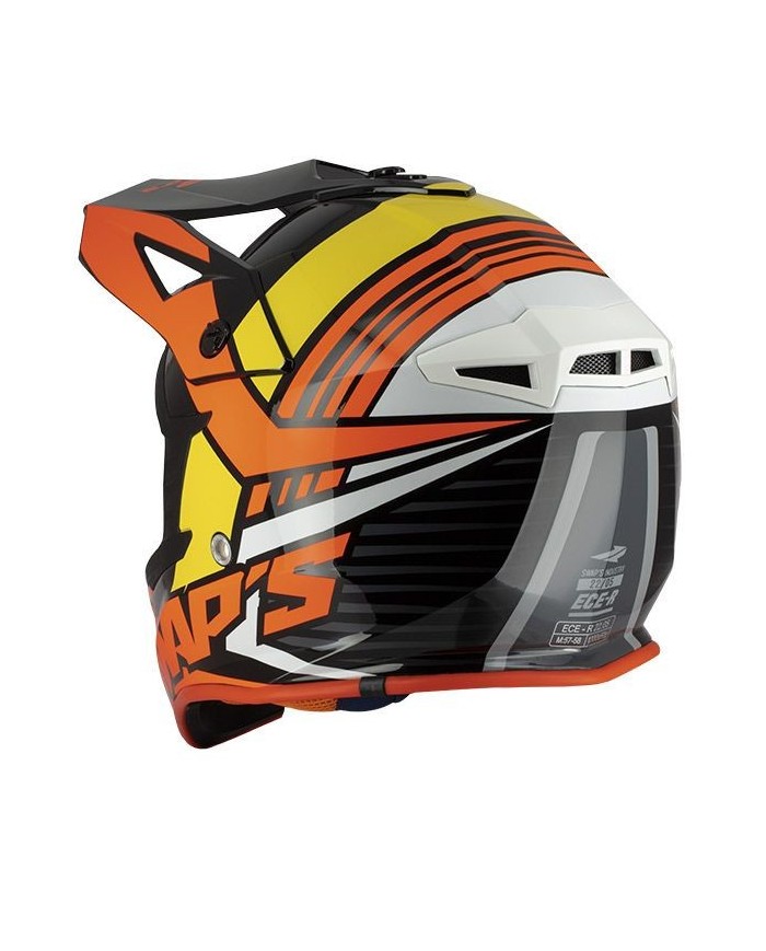 Swaps - Casque Cross BLUR S818 - Noir/Rouge/Orange Brillant