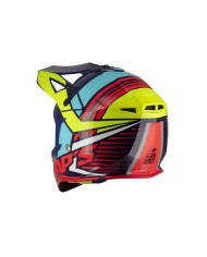 Swaps - Casque Cross BLUR S818 - Bleu / Jaune flu / Rouge Brillant
