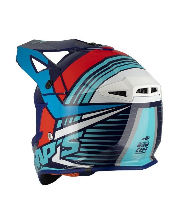 Swaps - Casque Cross BLUR S818 - Rouge / Bleu Brillant