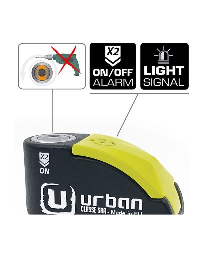 Antivol SRA Bloque Disque Noir et jaune ø10 mm Hi-Tech Alarme
