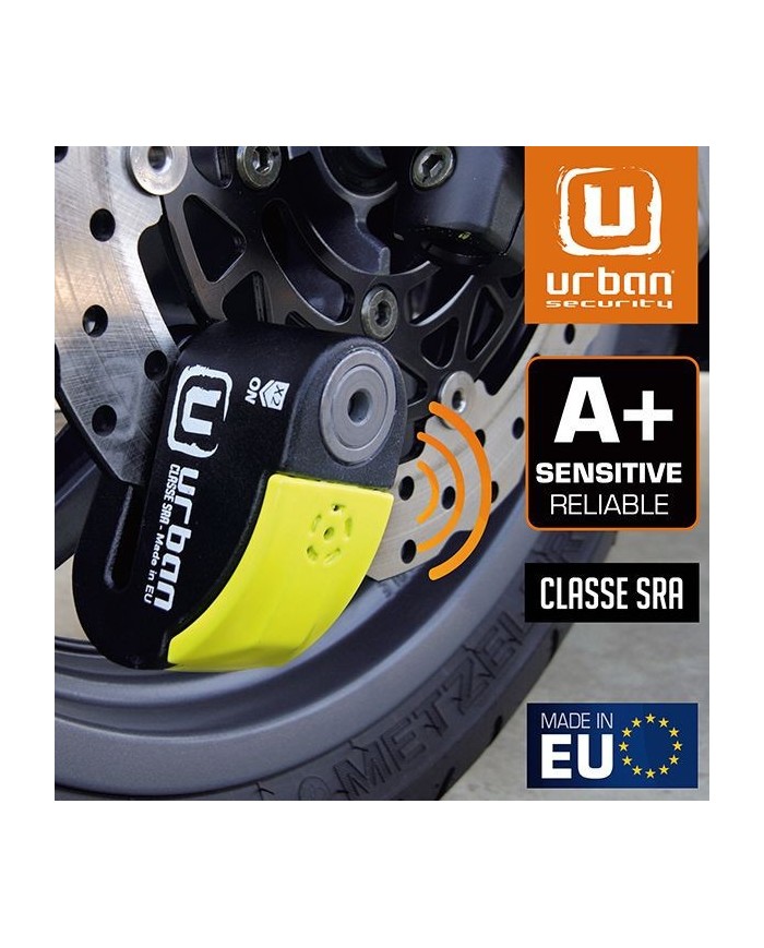 Antivol SRA Bloque Disque Noir et jaune ø10 mm Hi-Tech Alarme