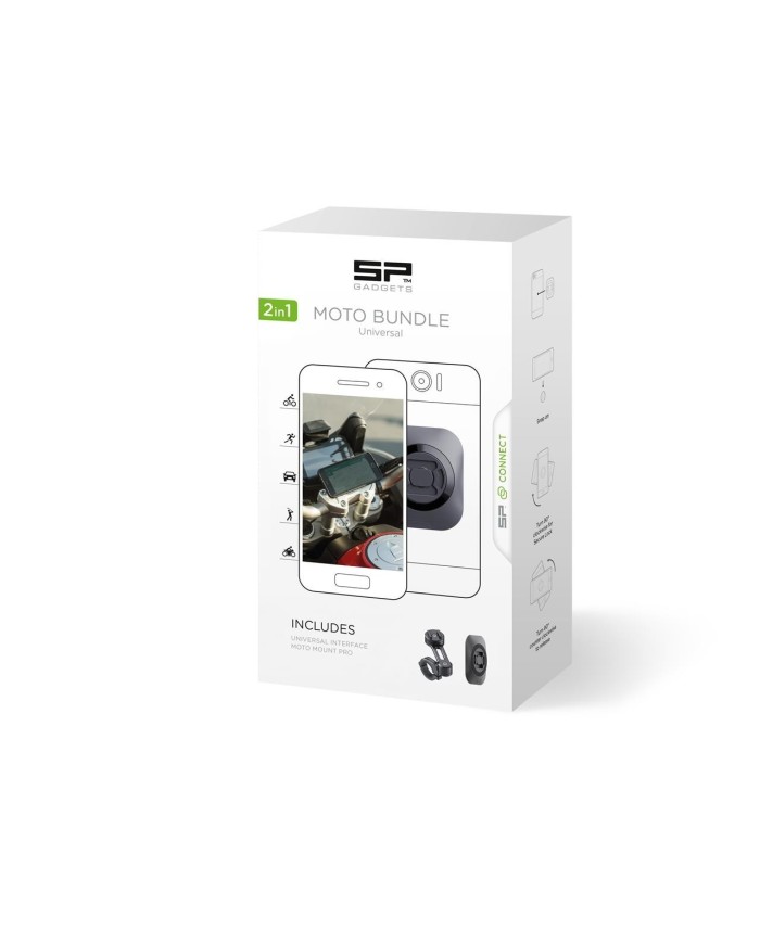 Pack complet SP-CONNECT Moto Bundle fixé sur guidon universel