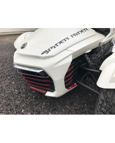 INSERTS DE CALANDRE SPYDER F3 COULEUR ROUGE INTENSE (18 PCS )