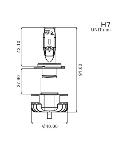 Ampoule H7 LED + Ballast - 16W/2200 Lumens (Code)