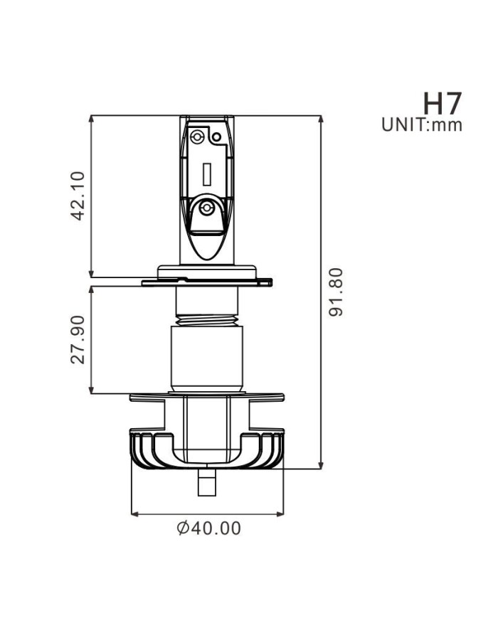 Ampoule H7 LED + Ballast - 16W/2200 Lumens (Code)