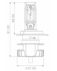 Ampoule H4 LED + Ballast - 16W/2200 Lumens (Code/Phare)