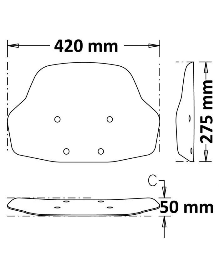 Bulle pour Can-Am Ryker model moyen fumée